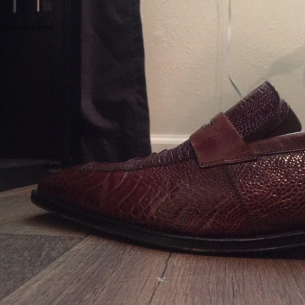 Brown Size 13 David Eden 'Fangio' Ostrich Shoes